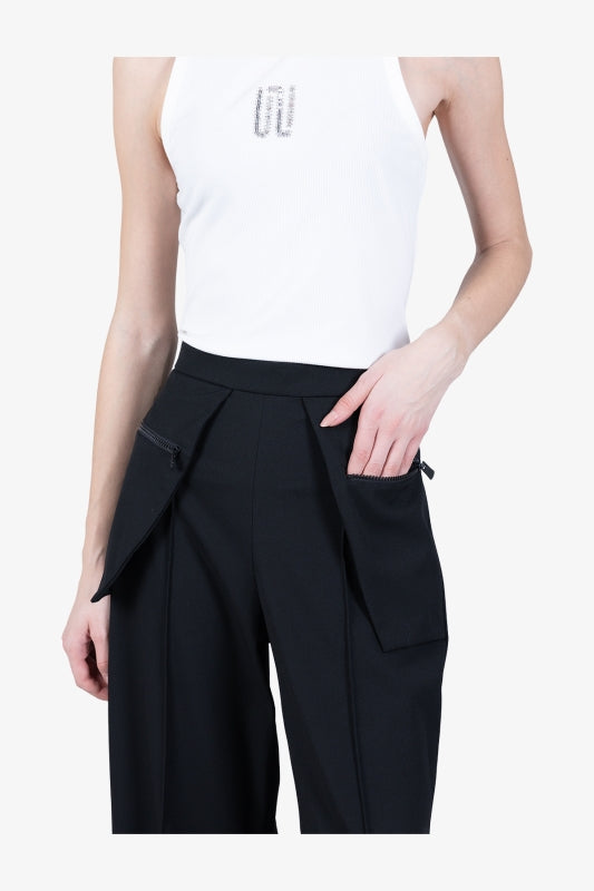 Casual Trousers with Piping