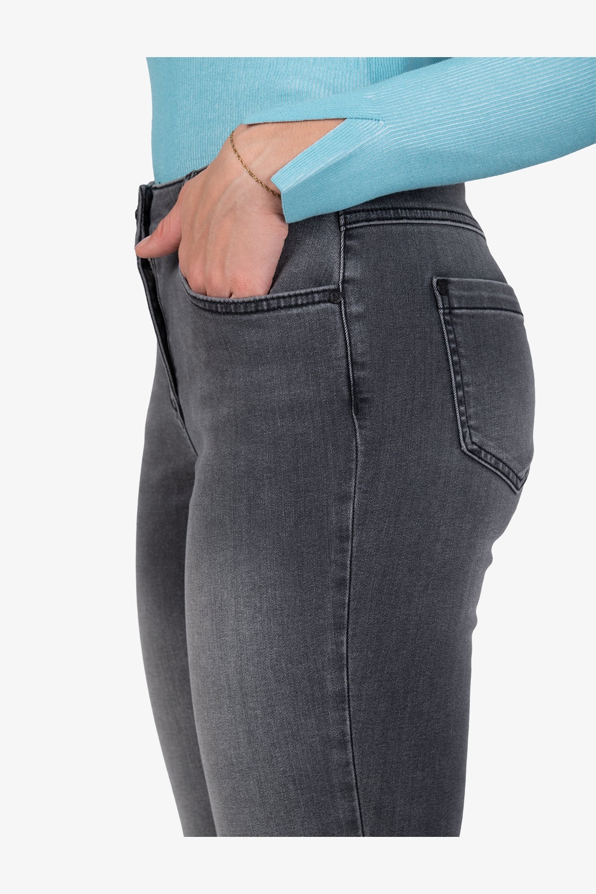 蛇紋漸變圖案做舊牛仔褲