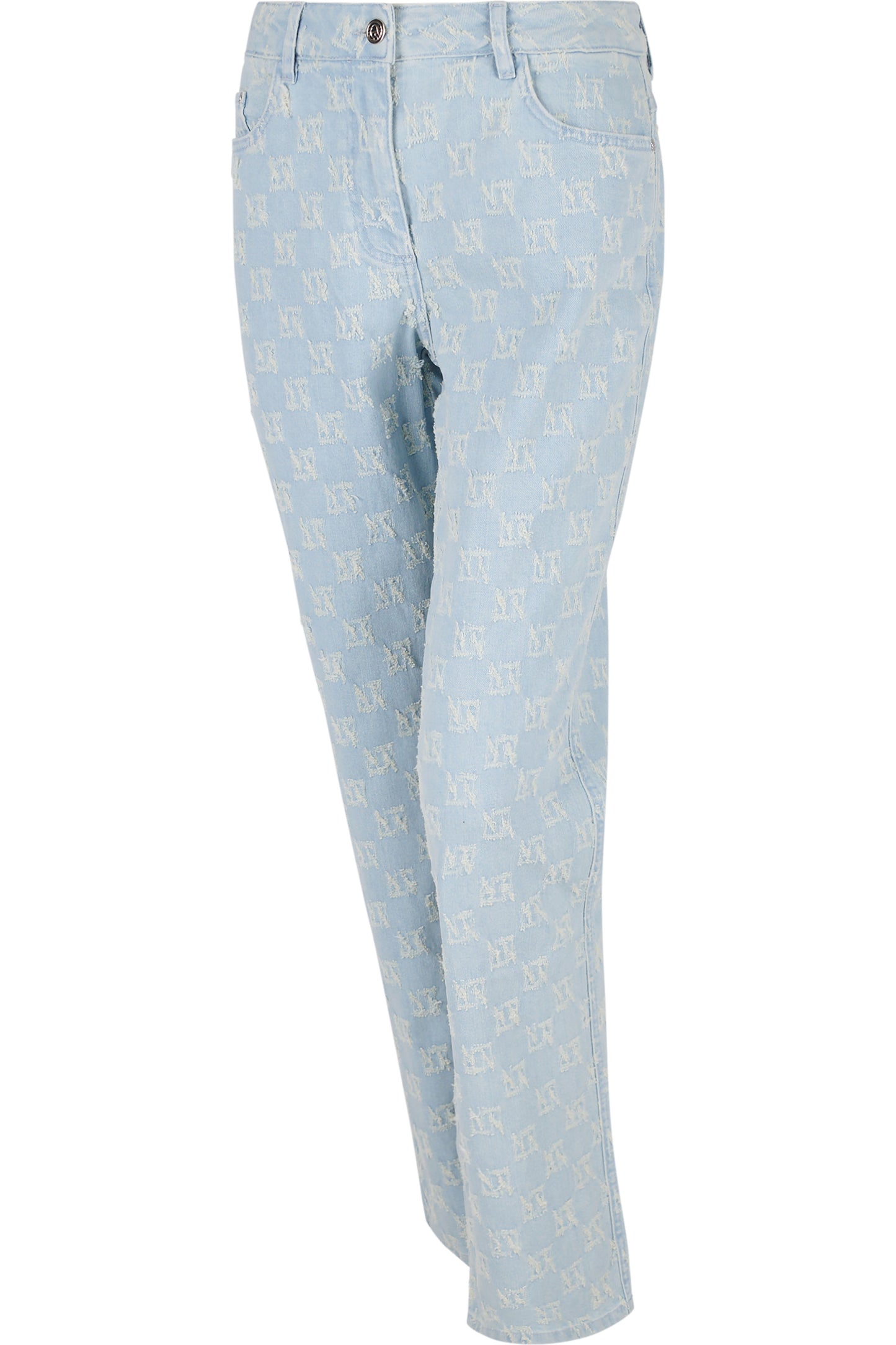 格纹图案修身长裤