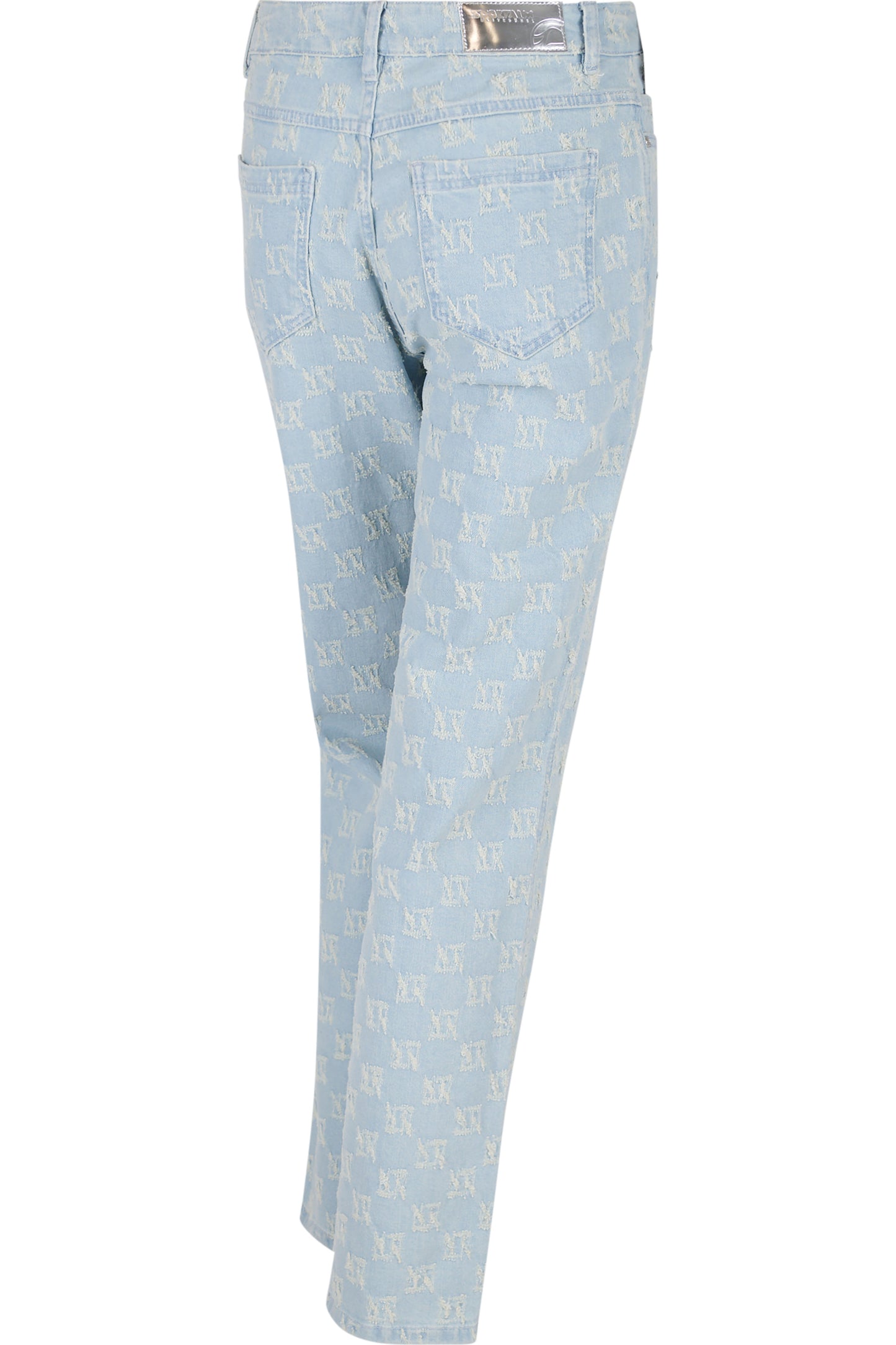 格纹图案修身长裤