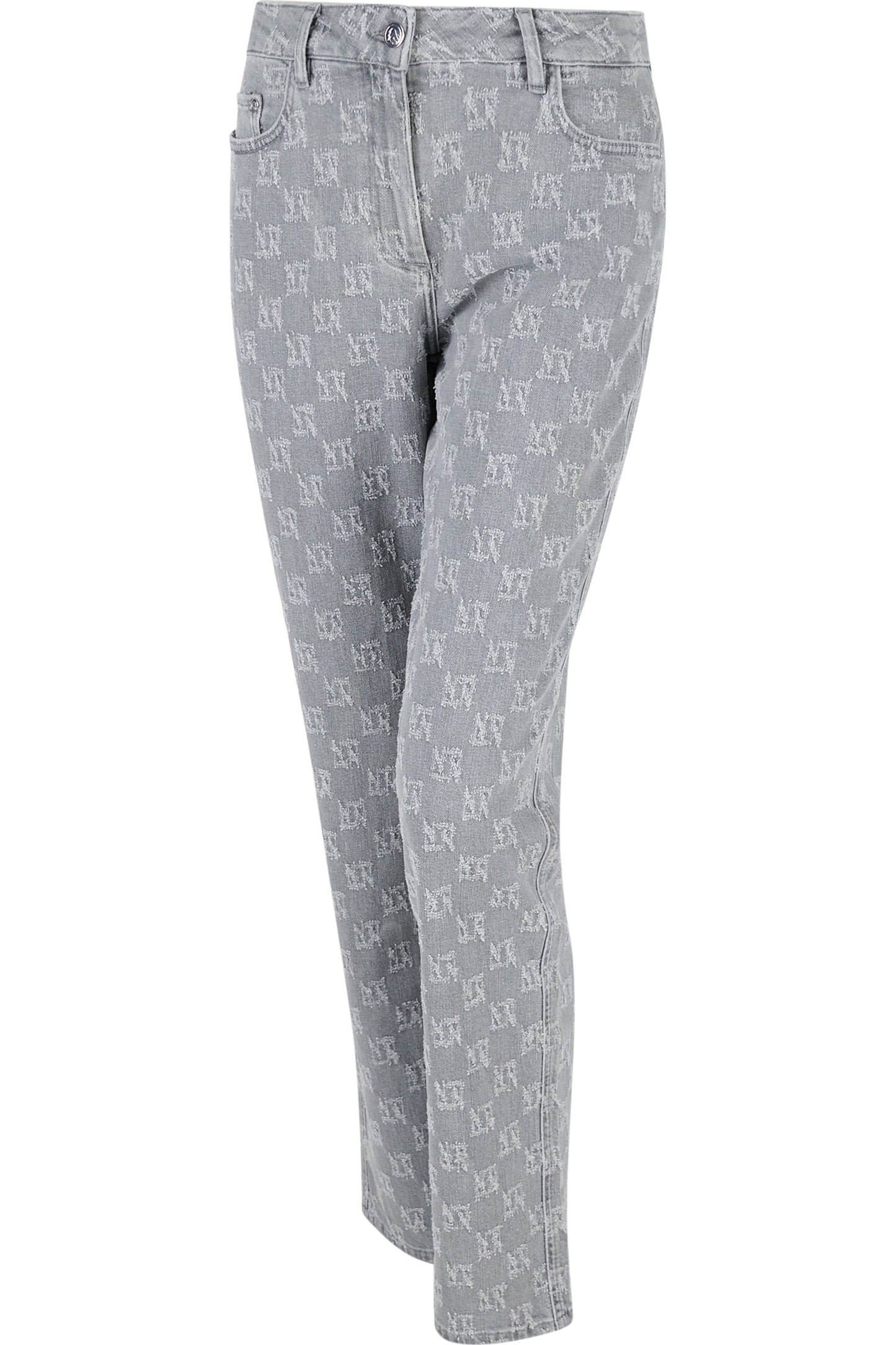 格纹图案修身长裤