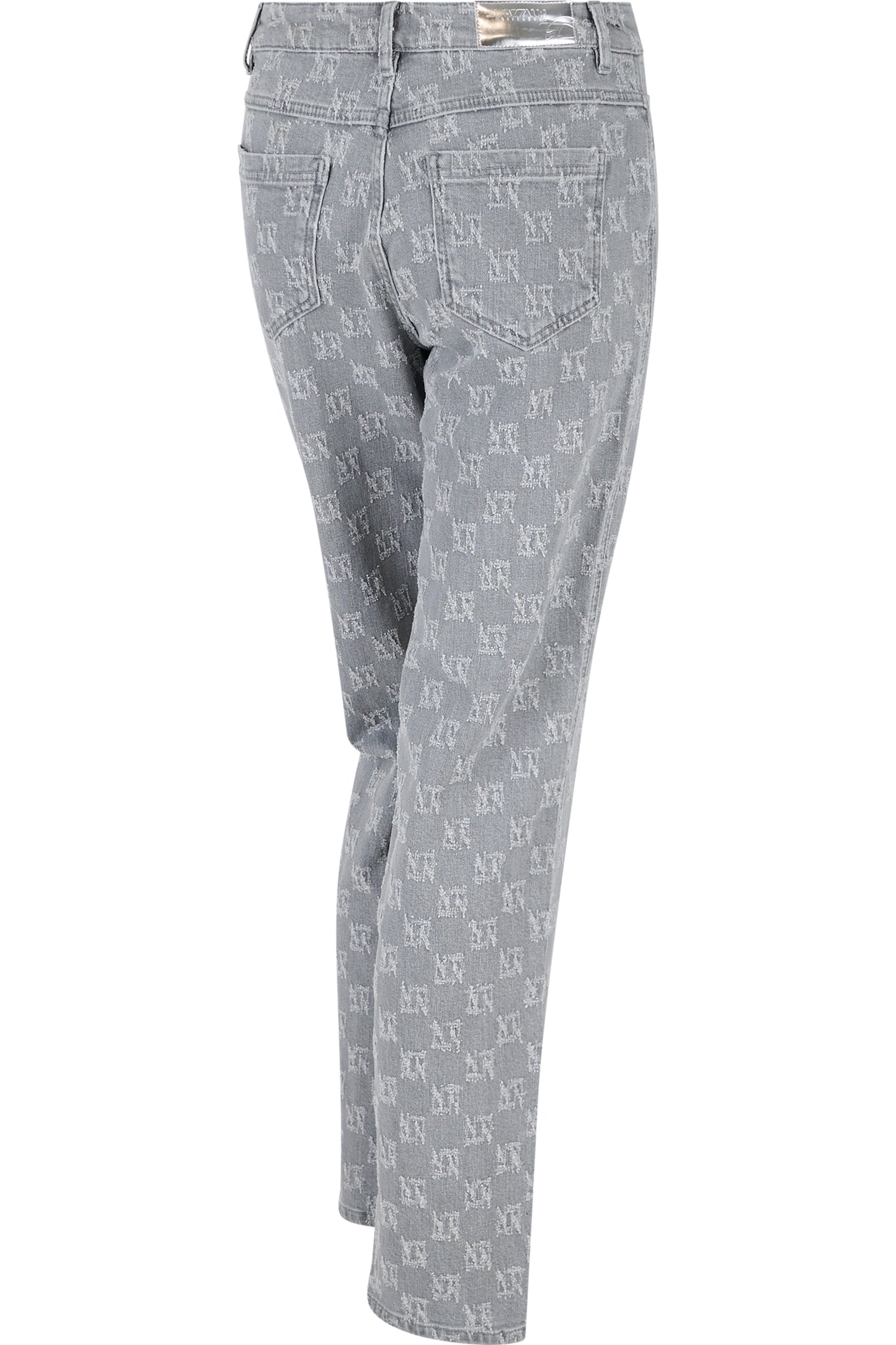 格纹图案修身长裤