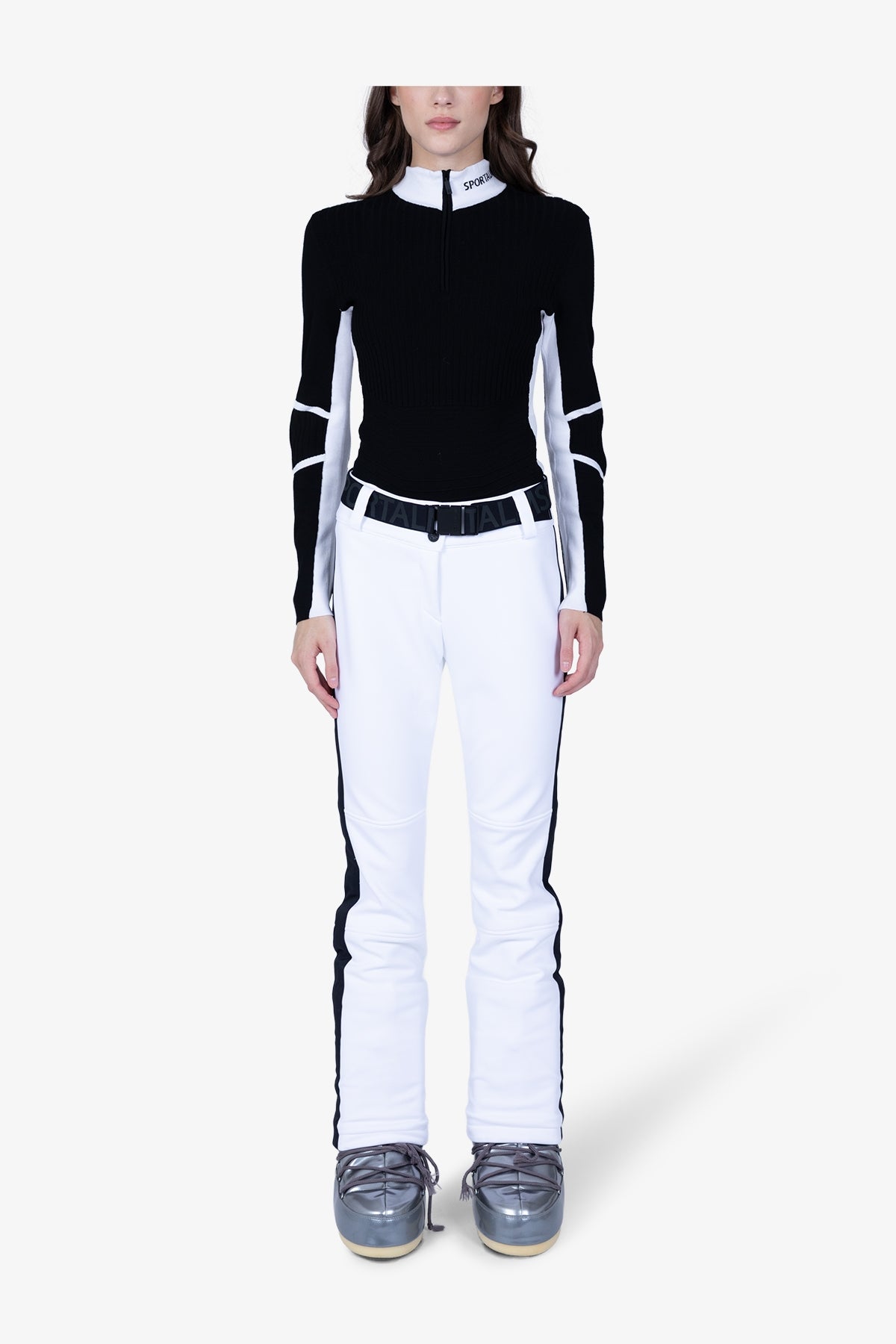 侧饰边微喇滑雪长裤