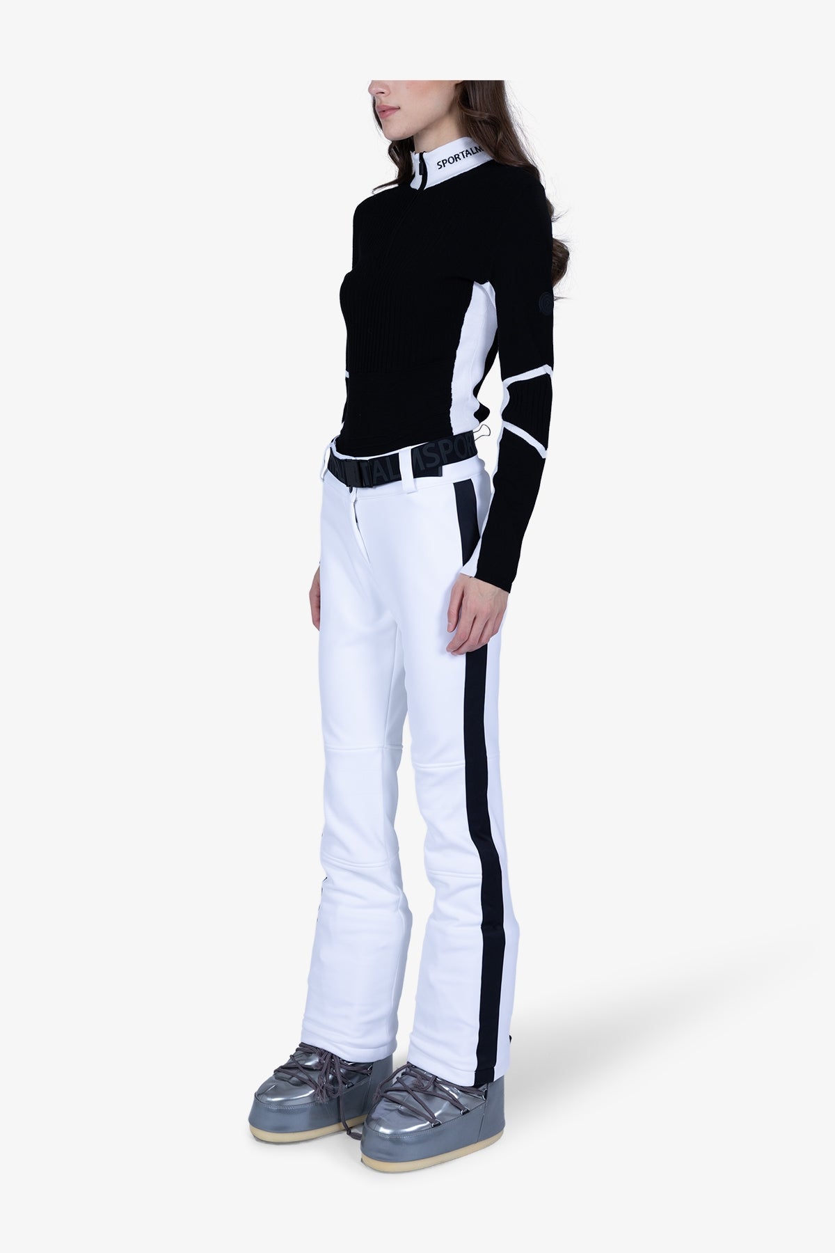 侧饰边微喇滑雪长裤