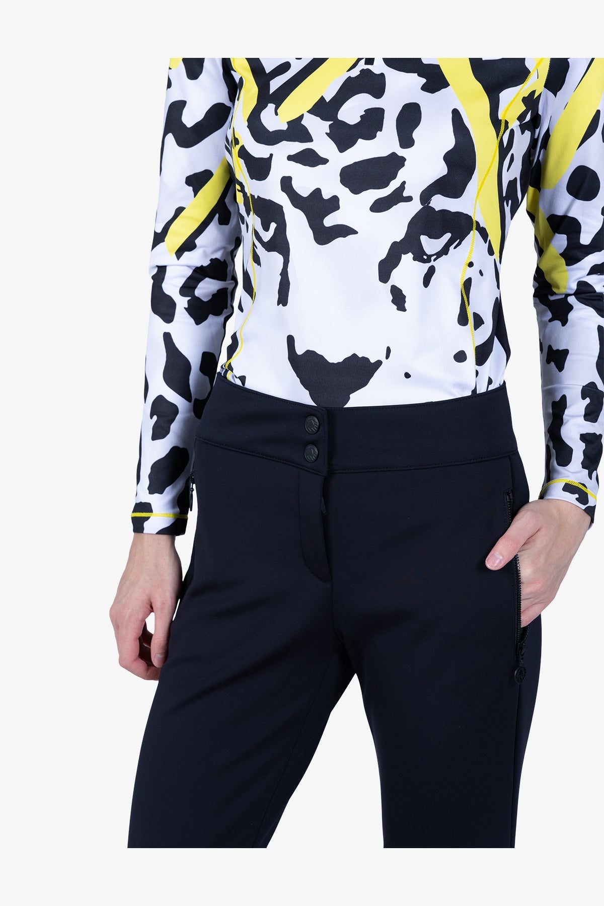 拉链口袋紧身长裤