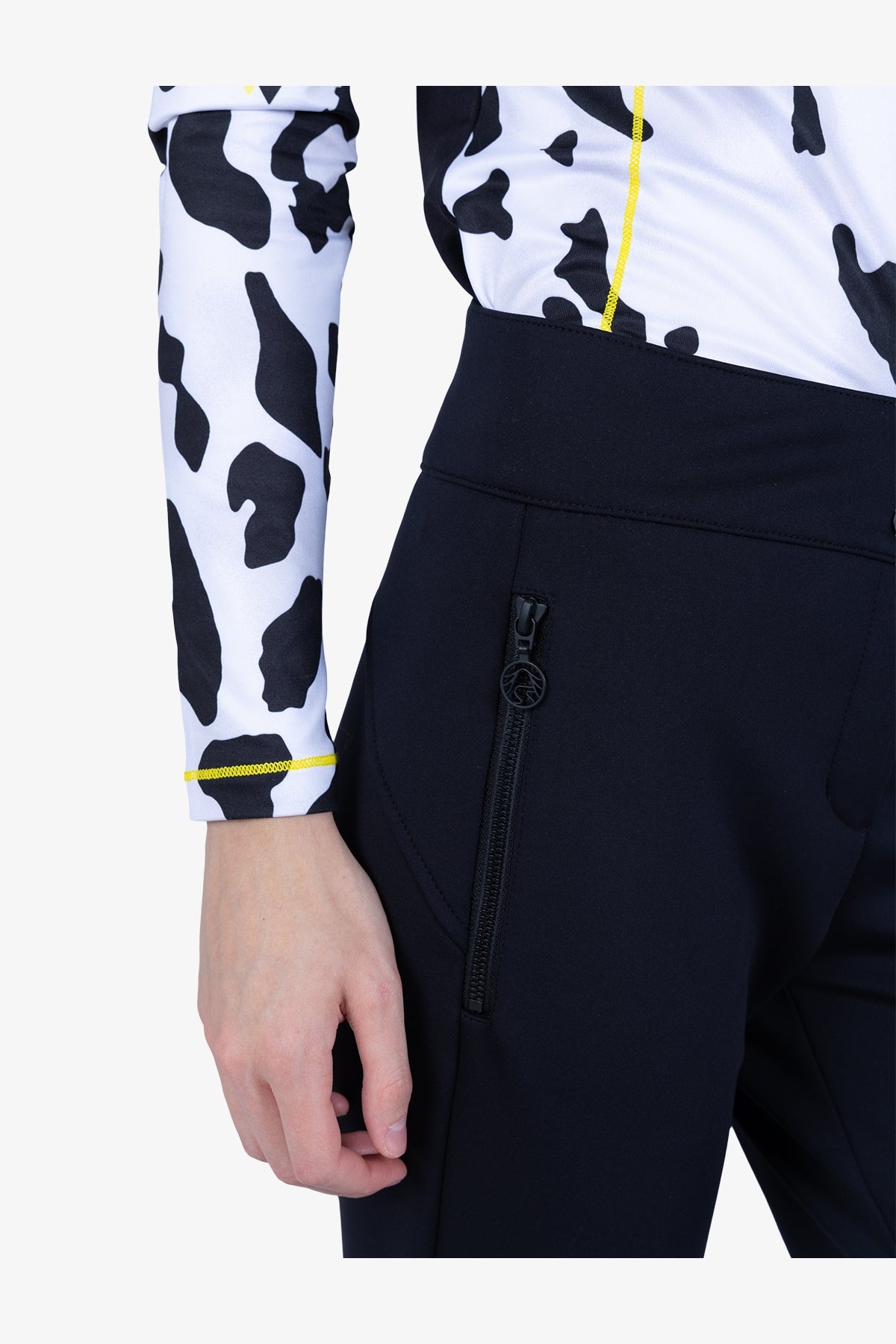 拉链口袋紧身长裤