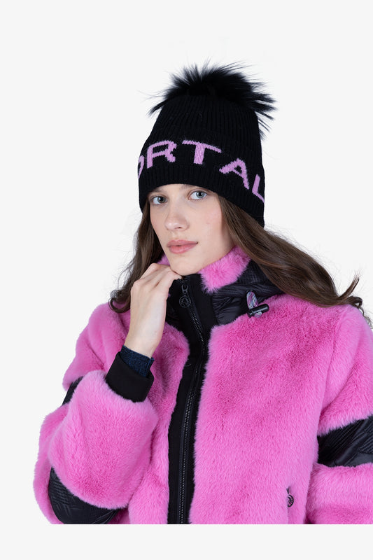Knit Beanie with Real Fur