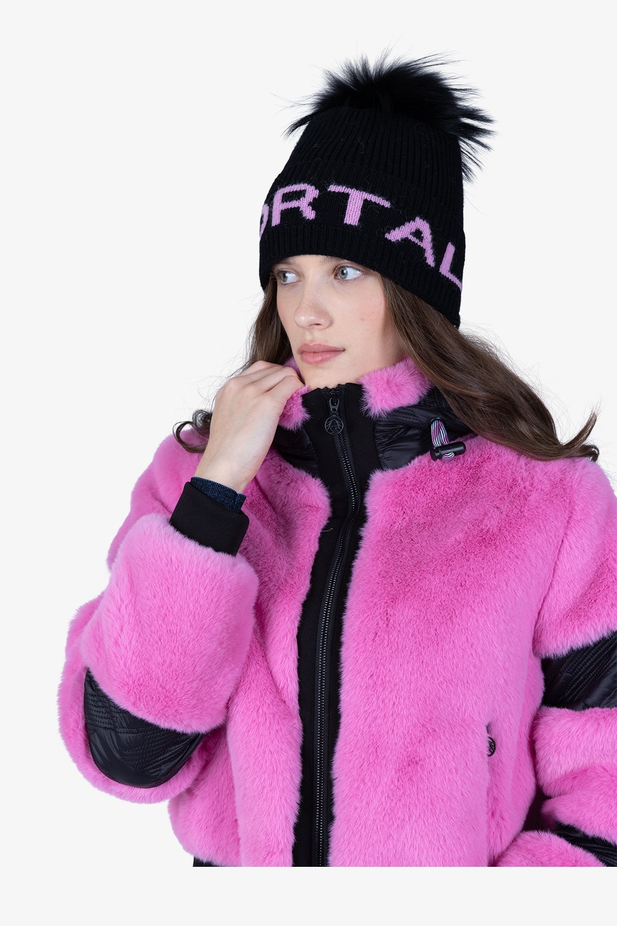Knit Beanie with Real Fur