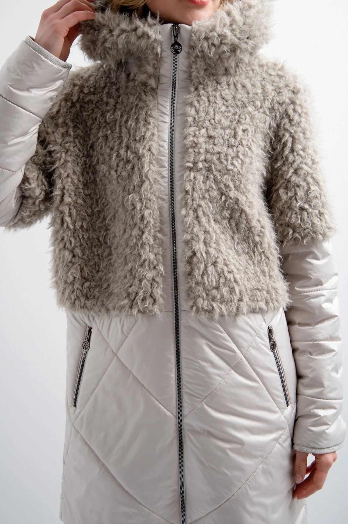 Padded Coat with Plush Cape