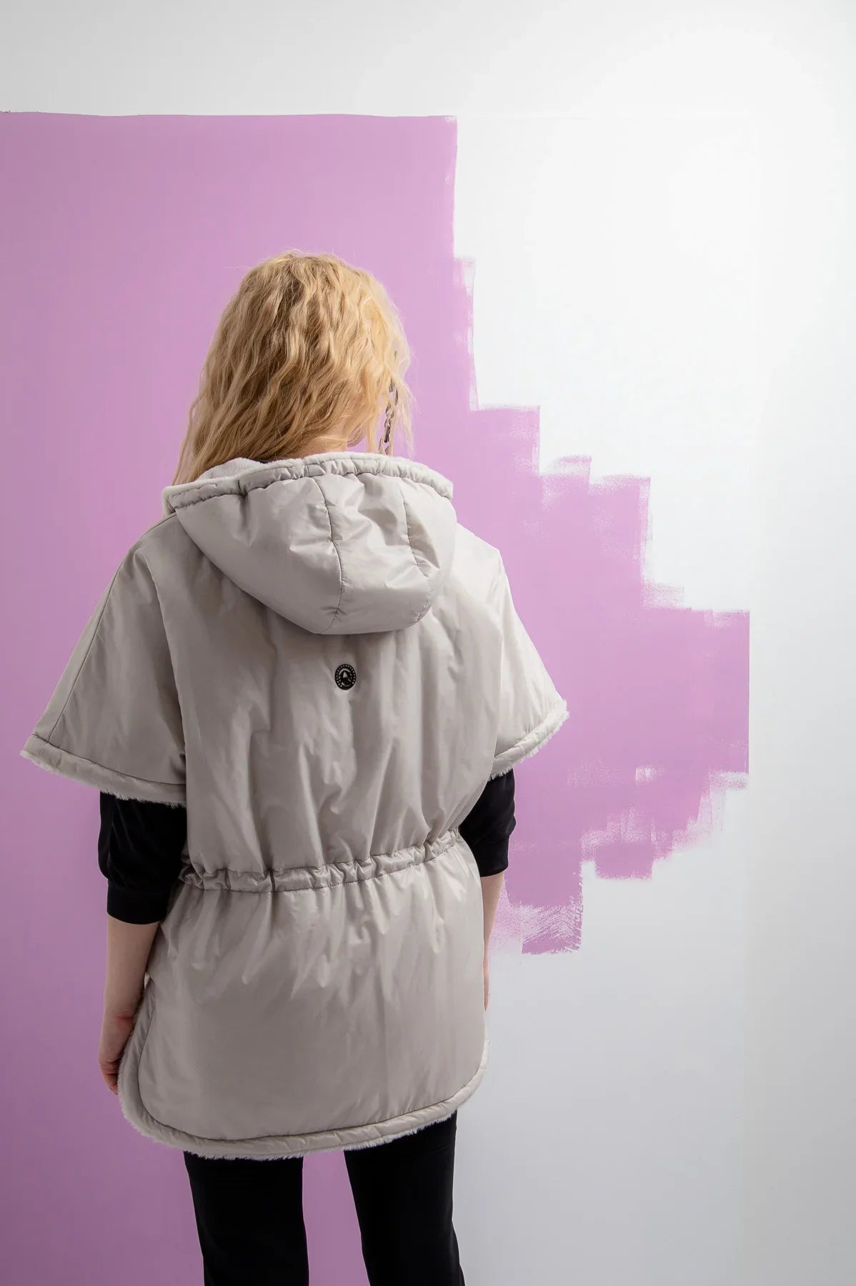 Reversible Cape with Faux Fur