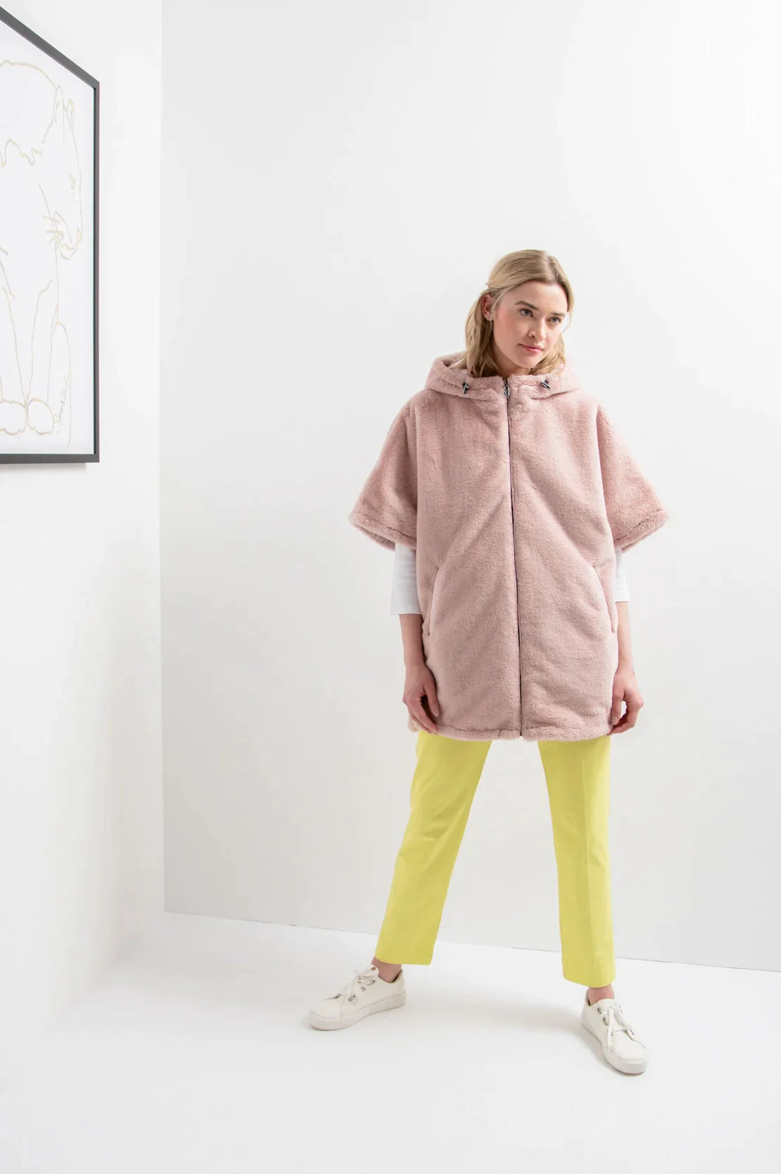 Reversible Cape with Faux Fur