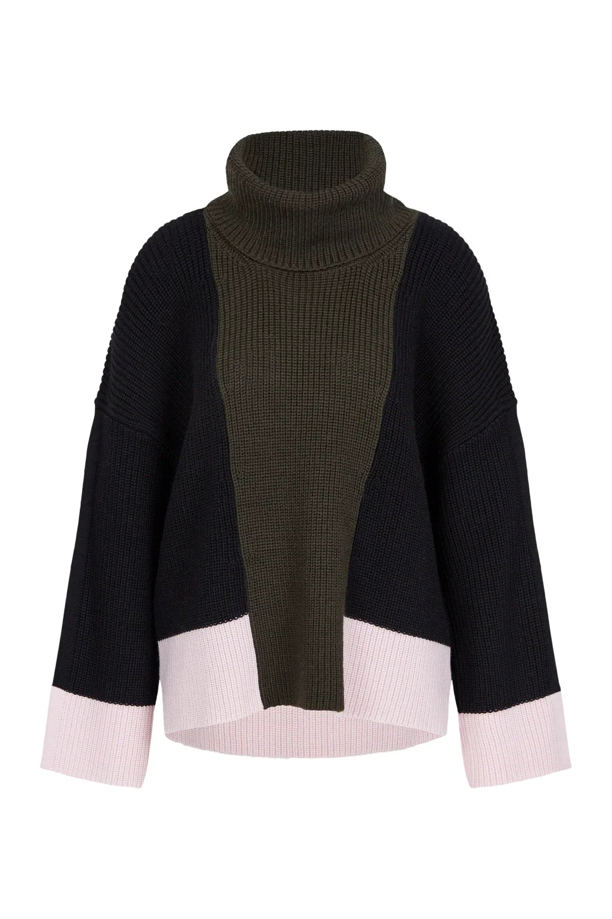 Oversized Jumper with Color Block Effect