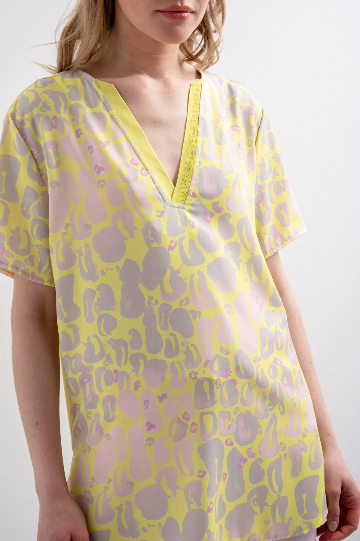 Blouse Shirt with All-over Print