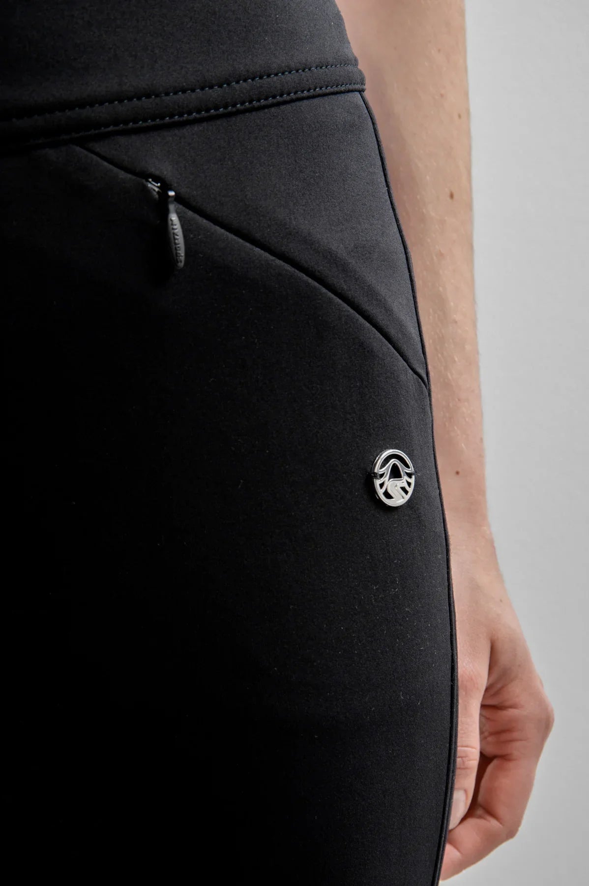 Stretch Material Trousers with Zipper Pockets