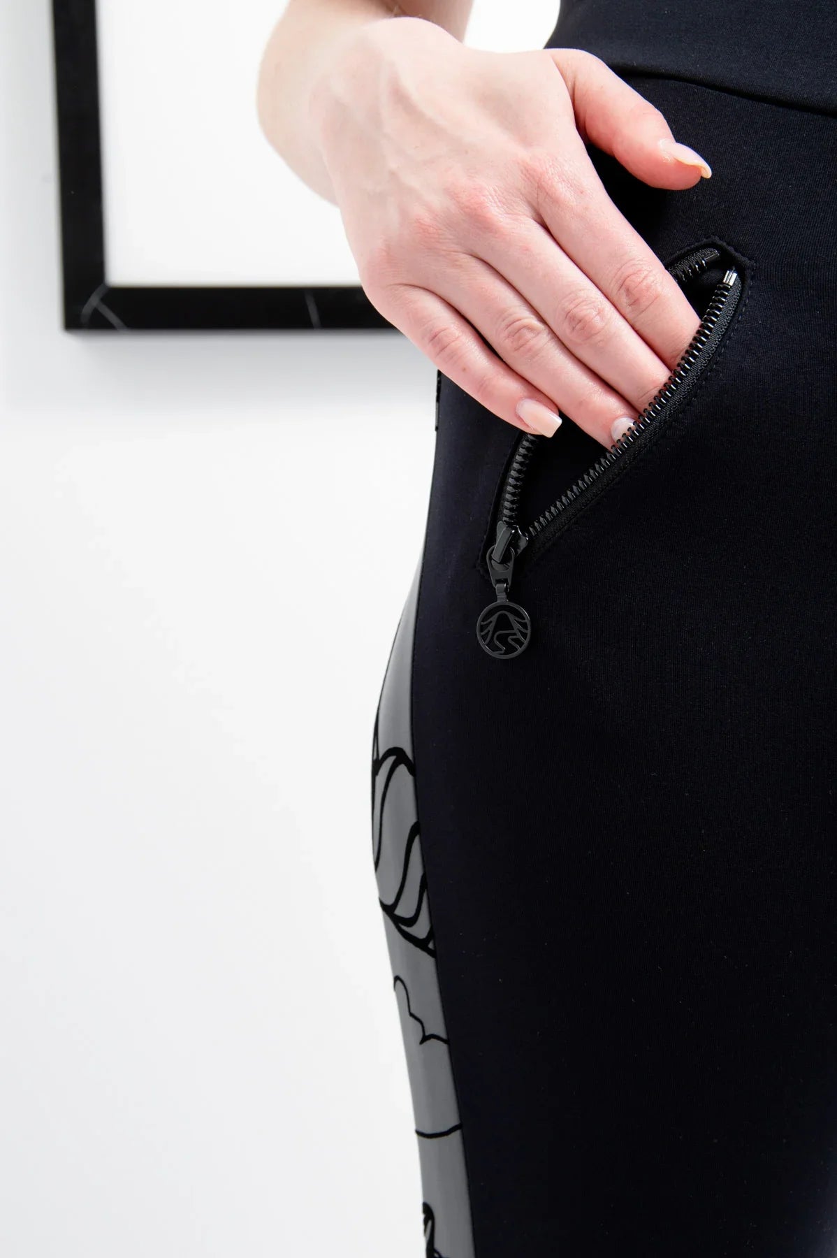 Leggings with Faux Leather Inserts