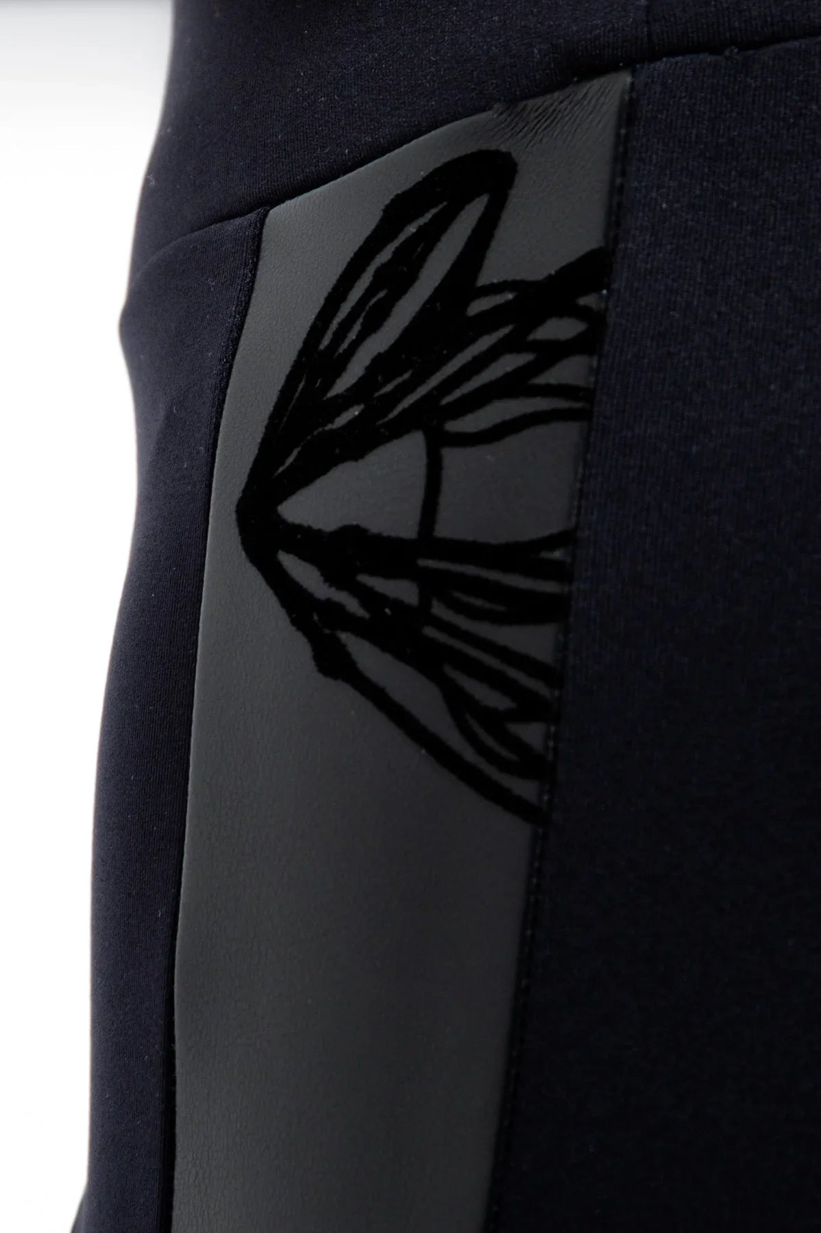 Leggings with Faux Leather Inserts