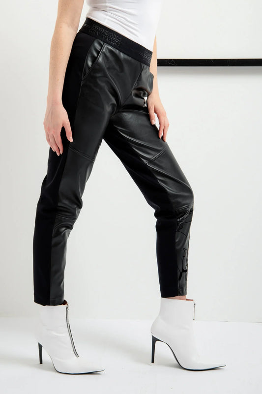 Faux Leather Sweat Pants