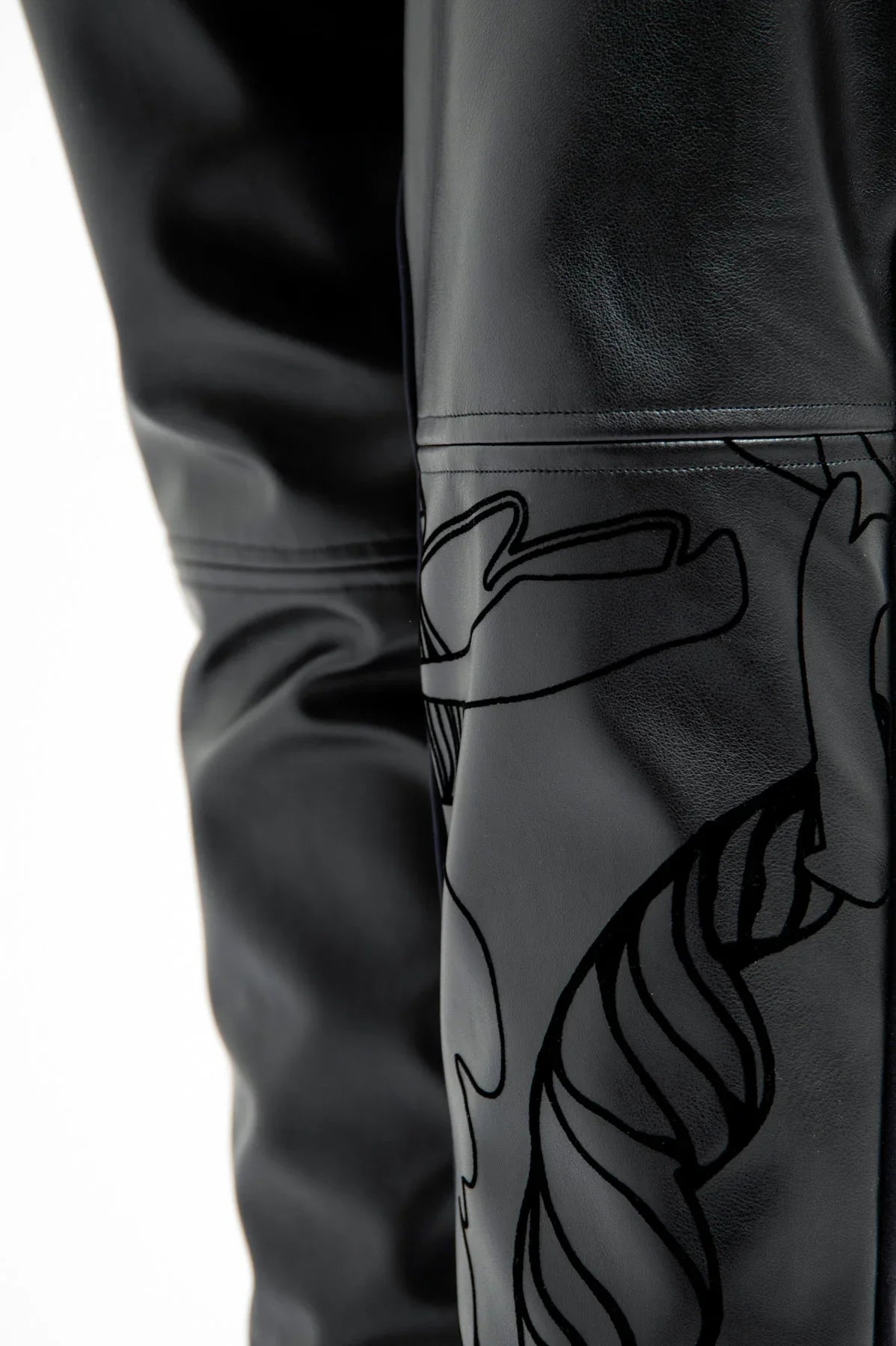 Faux Leather Sweat Pants