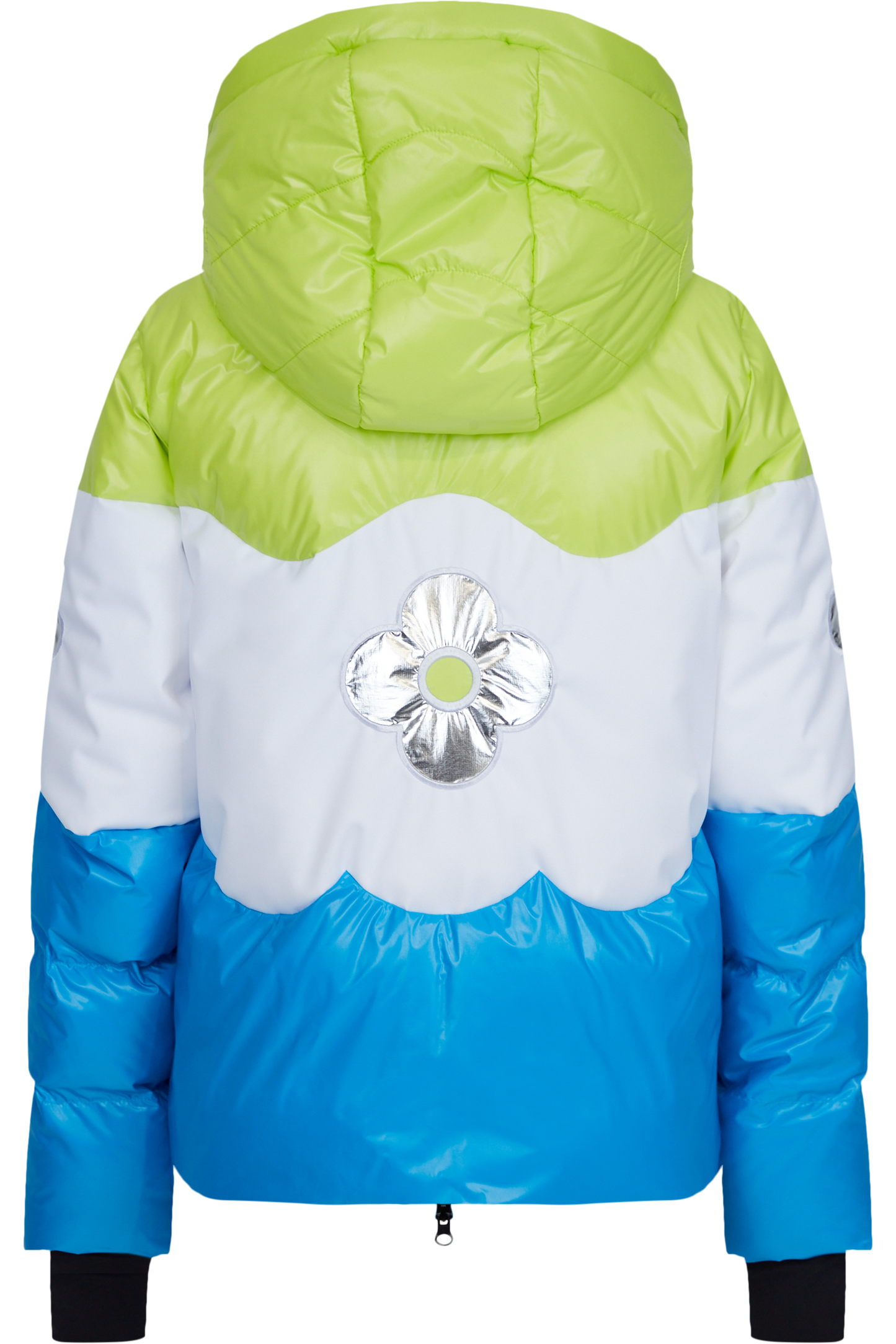 Down Jacket with Flower Applique