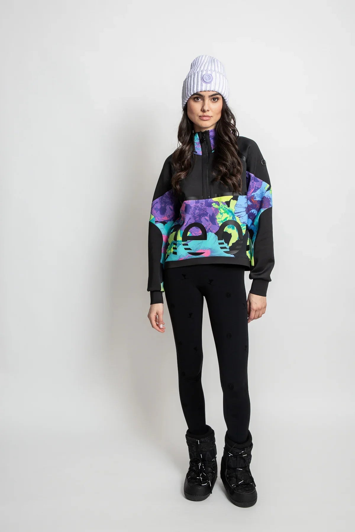 Sweatshirt with Floral Print Block
