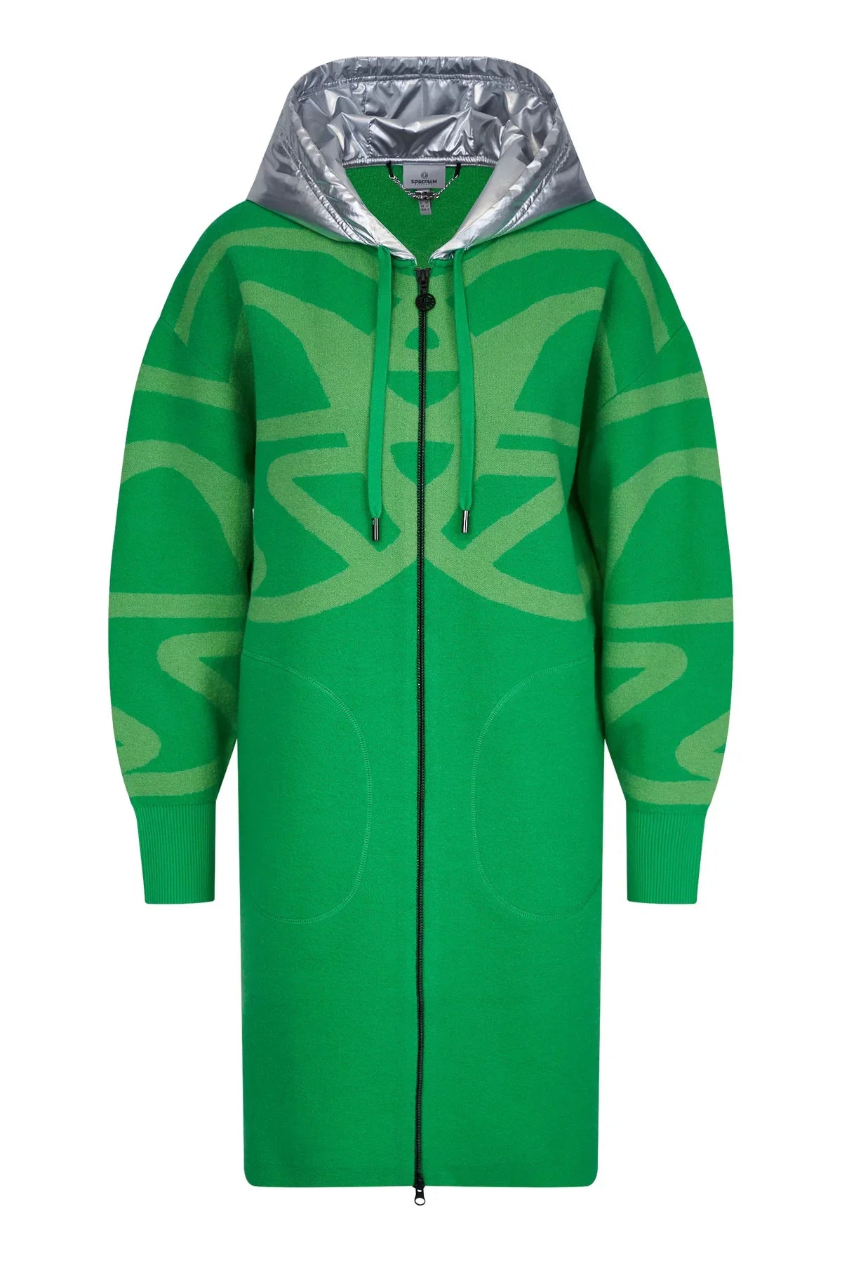 金屬風帽羊毛大衣