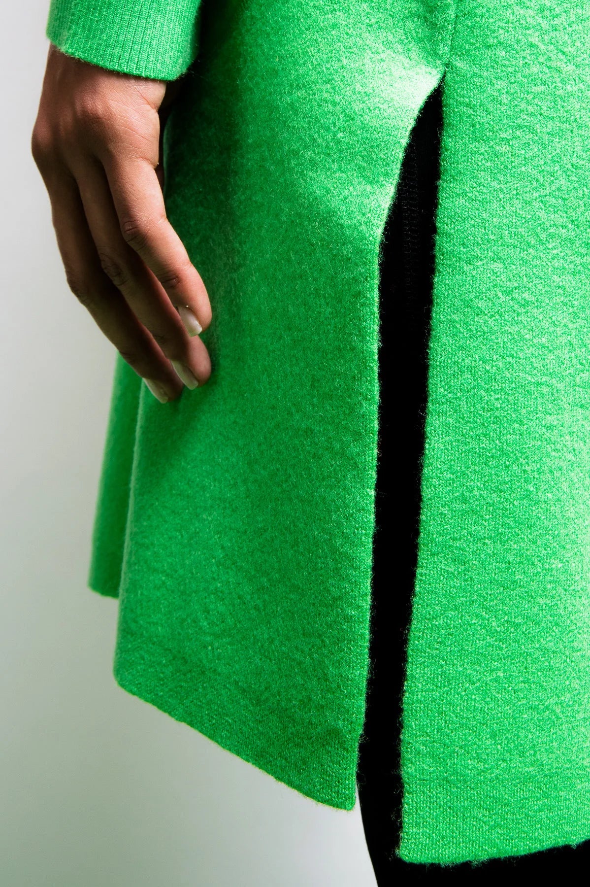 金屬風帽羊毛大衣