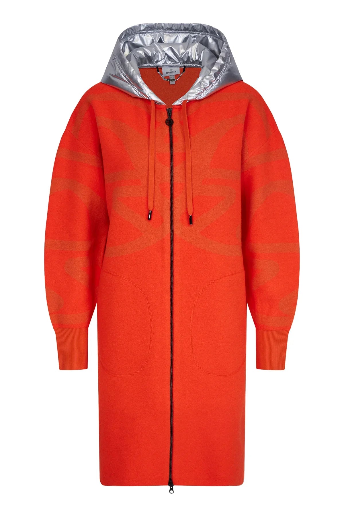 金屬風帽羊毛大衣