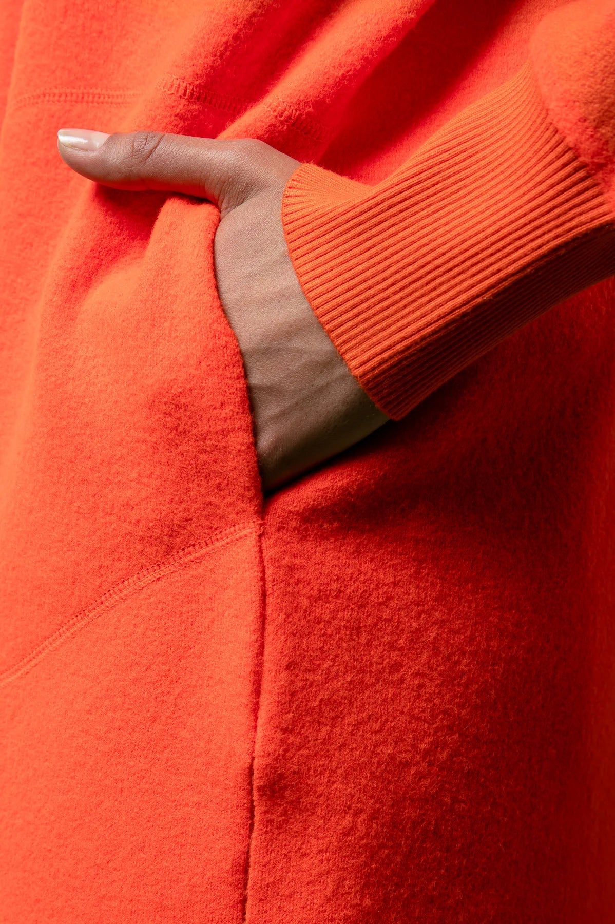 金屬風帽羊毛大衣