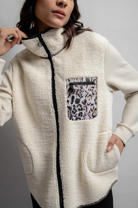 Sweat Jacket in Material Mix