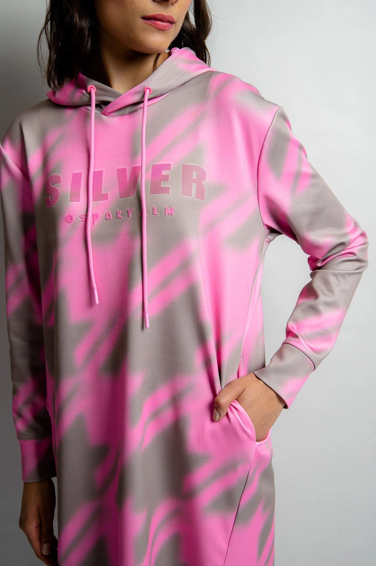 Hooded Dress with All-Over Print