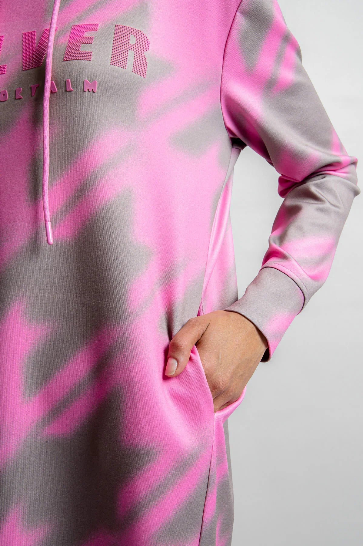 Hooded Dress with All-Over Print