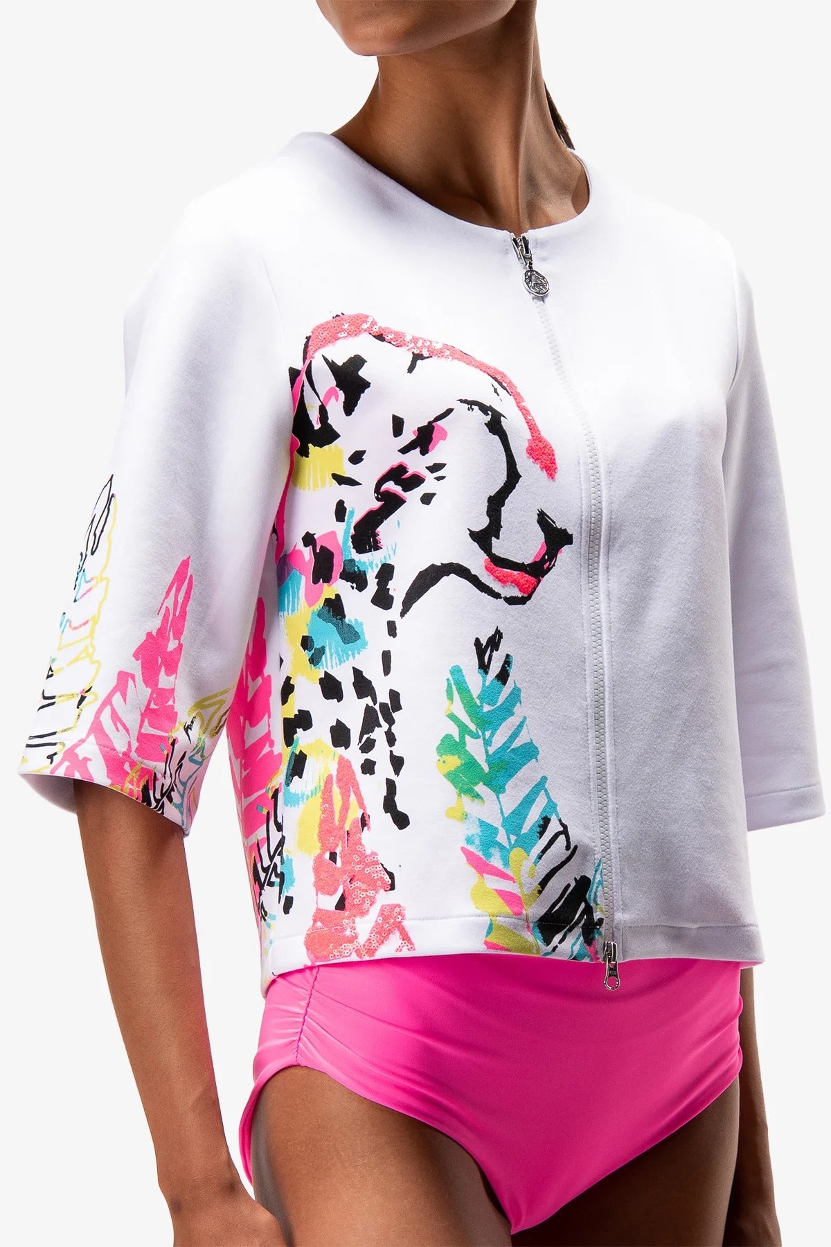 Sweat Jacket with Animal Print