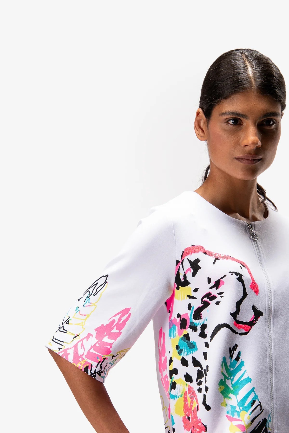 Sweat Jacket with Animal Print