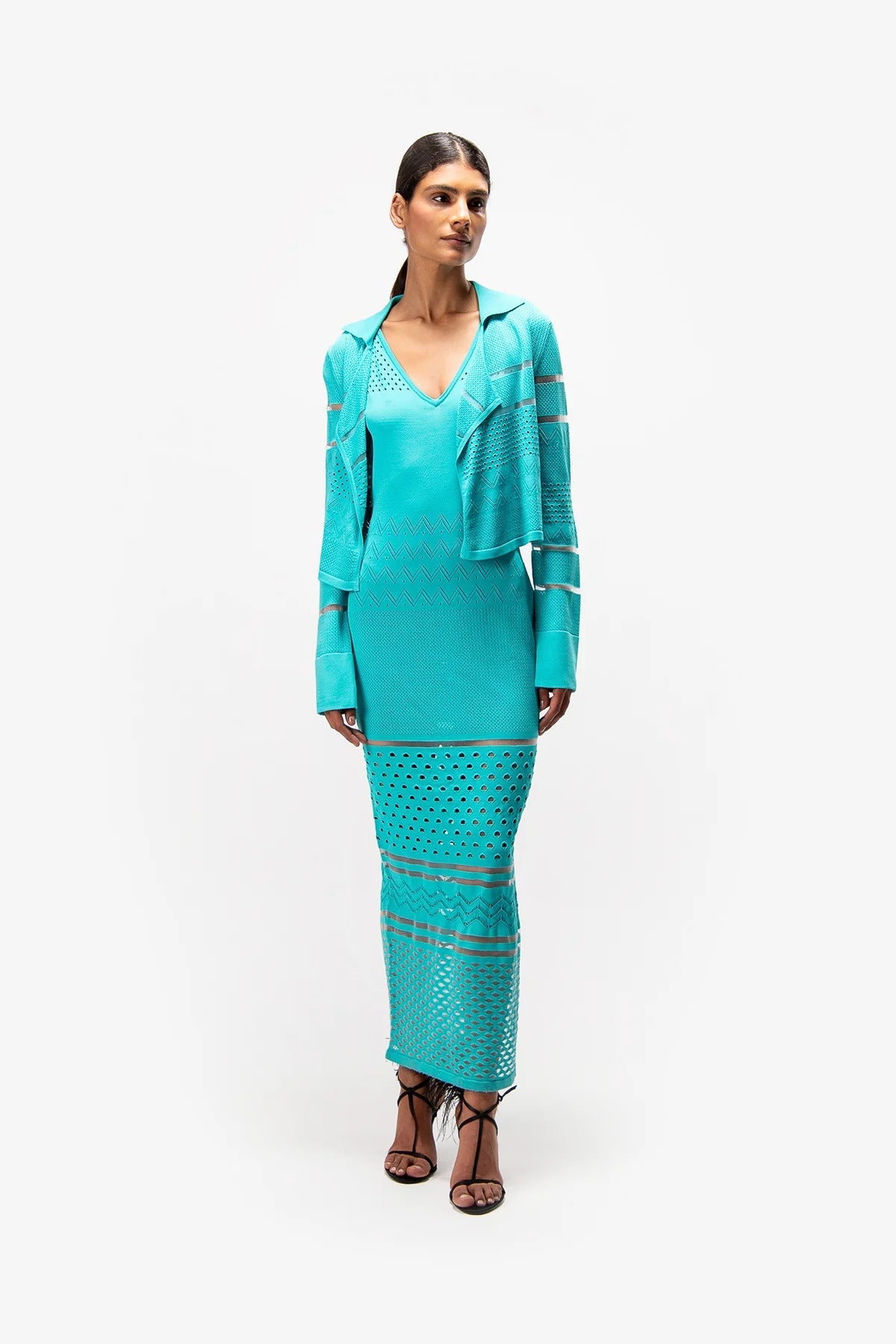 蕾丝拼接针织开衫