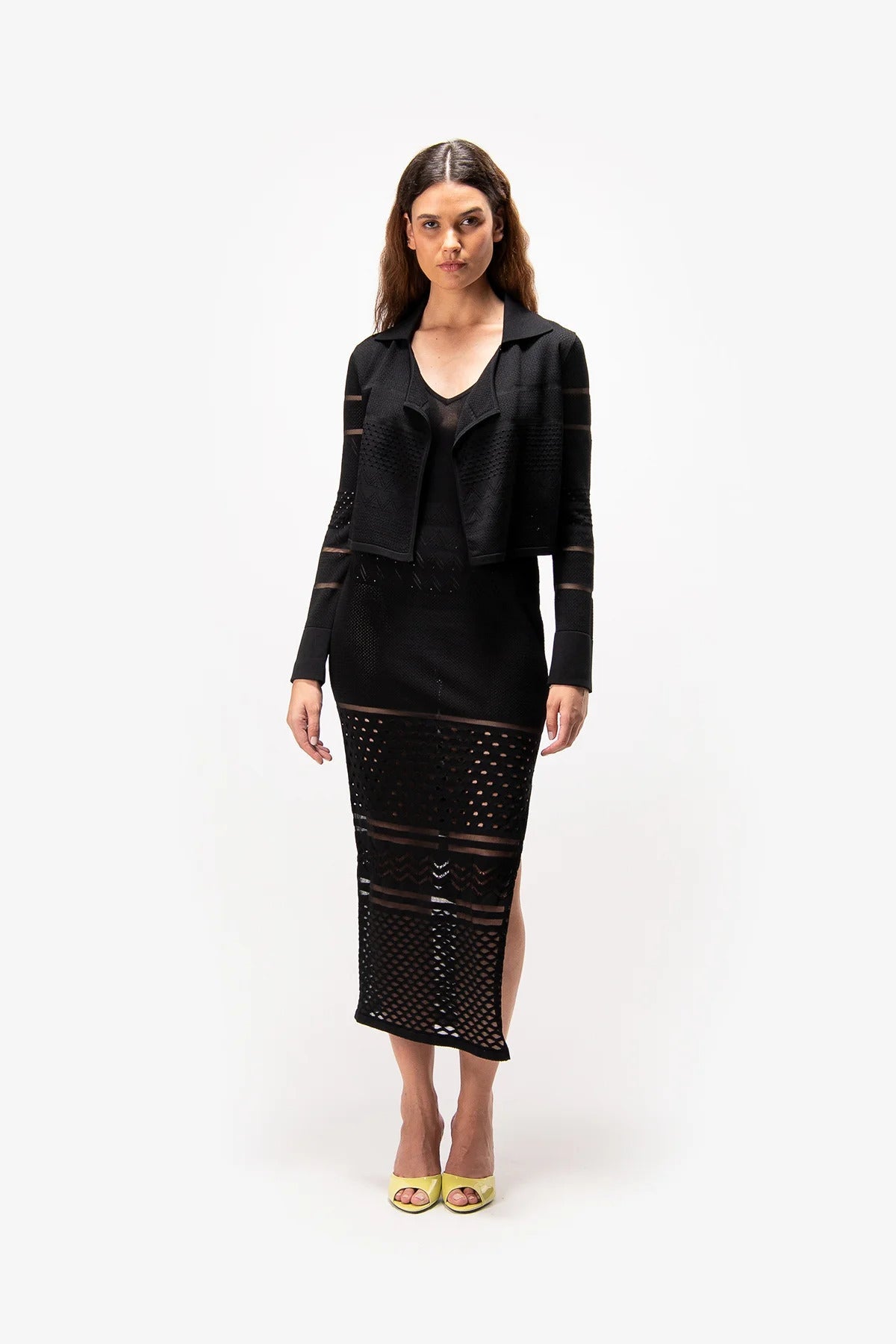 蕾丝拼接针织开衫