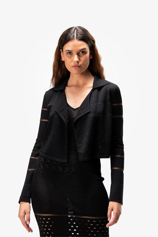 蕾丝拼接针织开衫