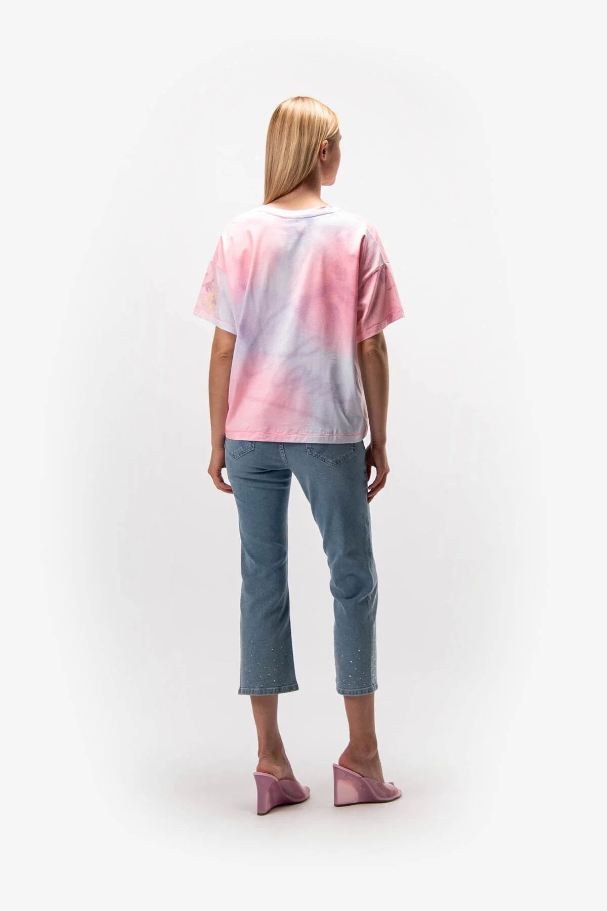 水钻装饰微喇牛仔裤