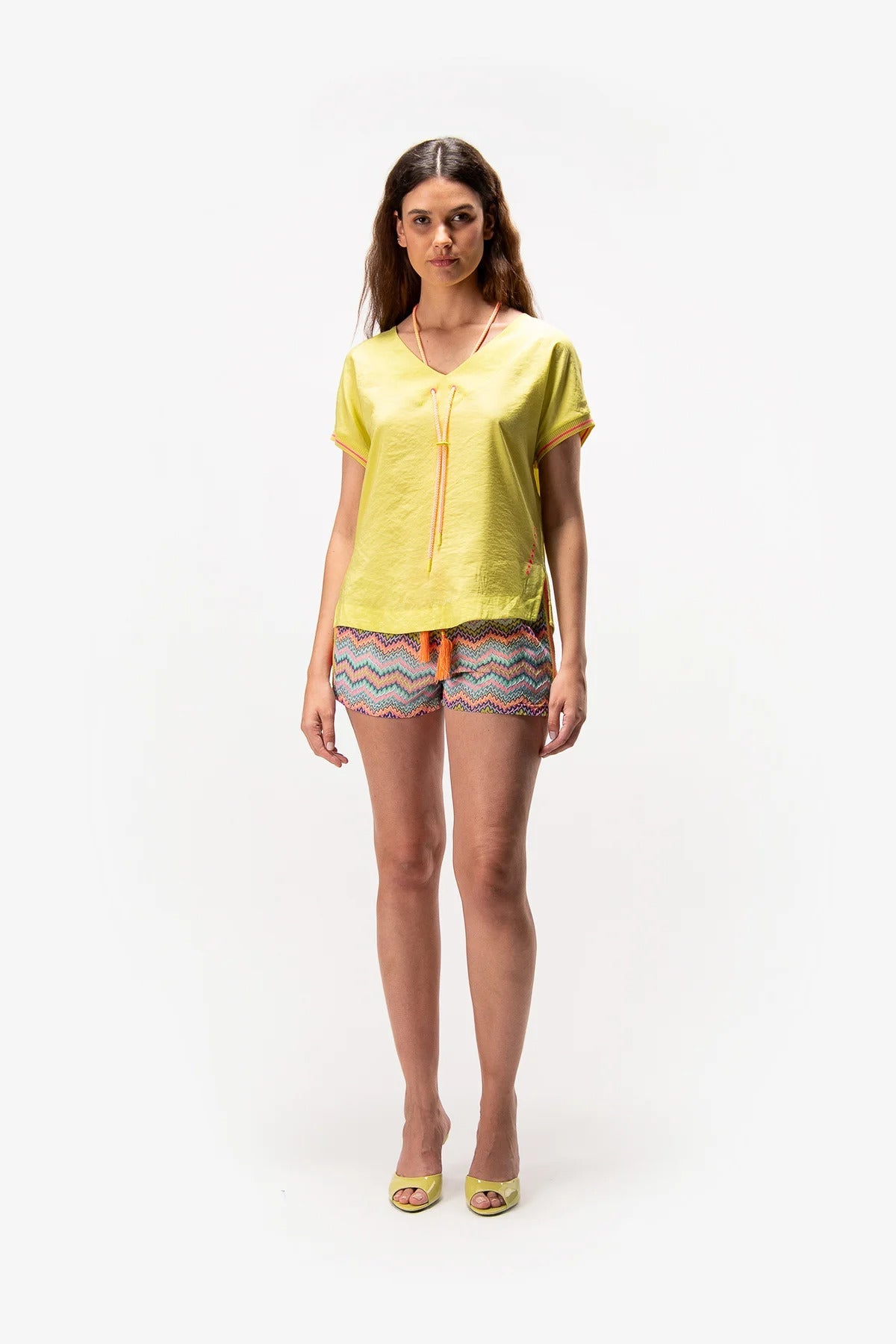 Shorts with Zigzag Pattern
